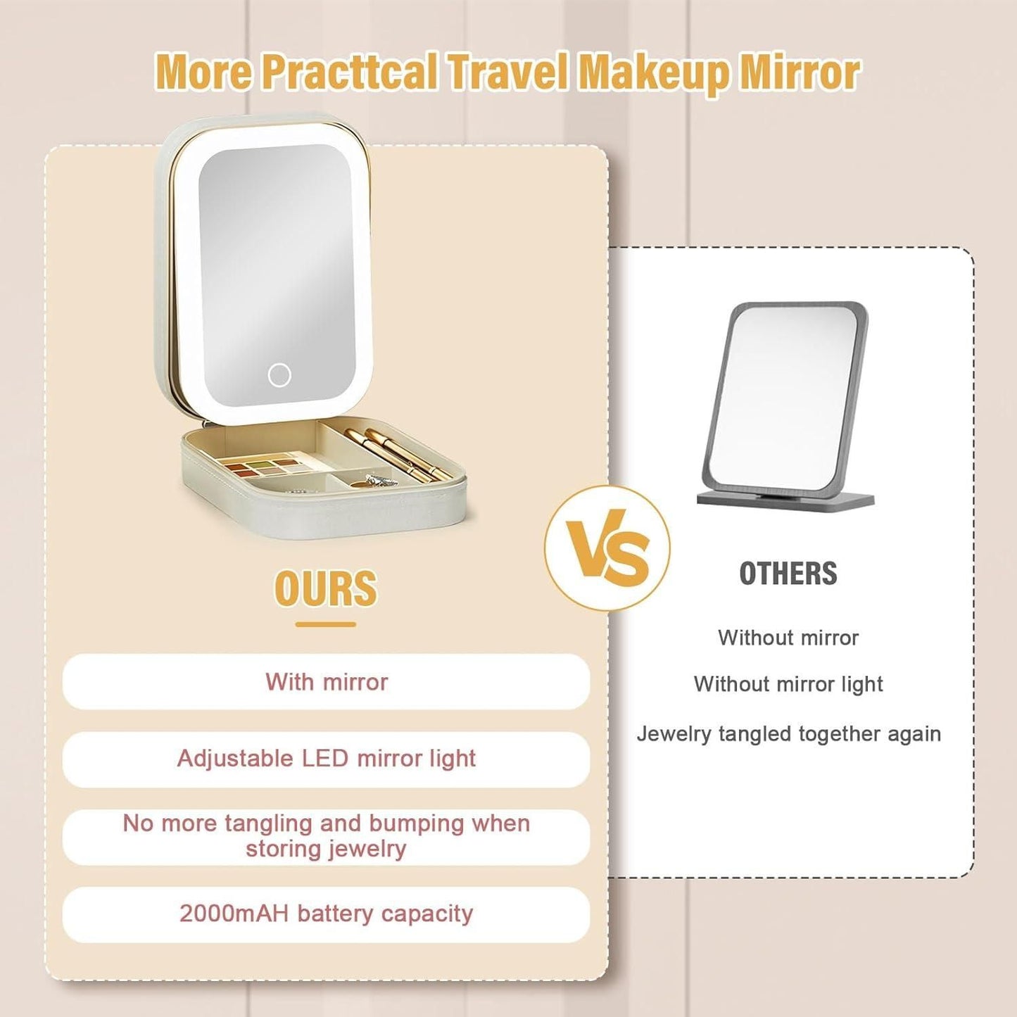 LumiBox™ - Smart LED Makeup & Jewelry Leather Case with Built in Mirror